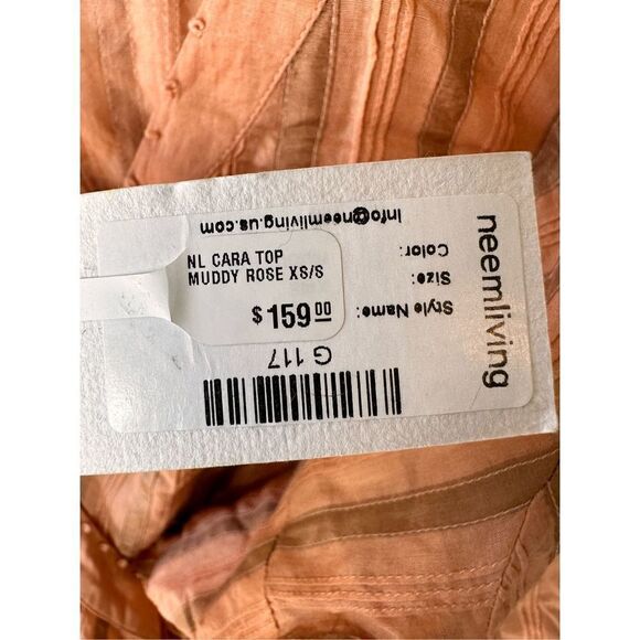 C64 NEEM Living NWT NL Cara Top Muddy Rose Wrap Crop Top V Neck Size Small - Picture 4 of 10